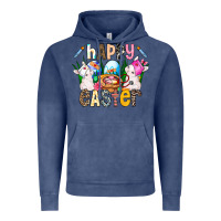 Vintage Denim Happy Easter Vintage Hoodie - CowhideDigitalArt