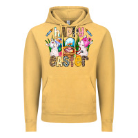 Vintage Mustard Happy Easter Vintage Hoodie - CowhideDigitalArt