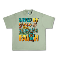 Oil Green saved by grace through faith Urban Heavy Tee - BundleAndBundleShop
