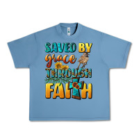 Pebble Blue saved by grace through faith Urban Heavy Tee - BundleAndBundleShop