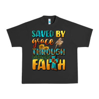 Pigment Black saved by grace through faith Urban Heavy Tee - BundleAndBundleShop