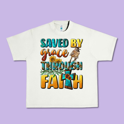 Saved By Grace Through Faith Urban Heavy Tee Designed By Bundleandbundleshop