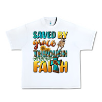 White saved by grace through faith Urban Heavy Tee - BundleAndBundleShop