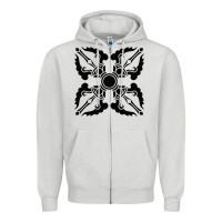 Dove Grey trippy psychedelic rave sacred geometry Zipper Hoodie - DesigneFamous