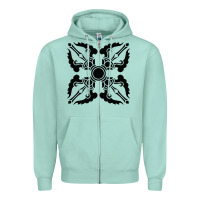 Seafoam trippy psychedelic rave sacred geometry Zipper Hoodie - DesigneFamous