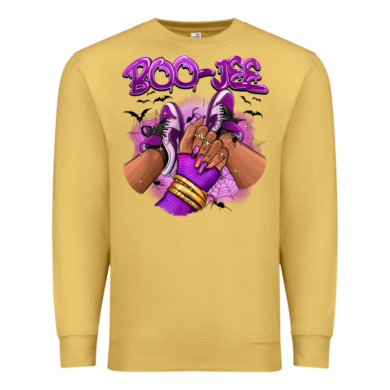 Boo-jee Halloween Afro Sneakers Premium Sweatshirt by RanaPortraitStore | Teevron