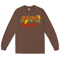Chestnut Fall Grateful Thankful Blessed Long Sleeve Tee - LillyAllenDesigns