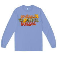 Colony Blue Fall Grateful Thankful Blessed Long Sleeve Tee - LillyAllenDesigns