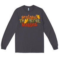 Smoke Fall Grateful Thankful Blessed Long Sleeve Tee - LillyAllenDesigns