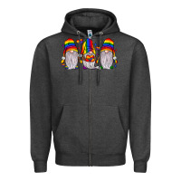 Charcoal Heather pride gnome Zipper Hoodie - JahusDesignShop