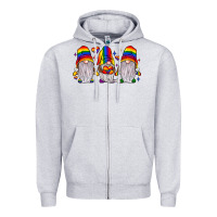 Heather Grey pride gnome Zipper Hoodie - JahusDesignShop