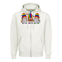 Oatmeal Heather pride gnome Zipper Hoodie - JahusDesignShop