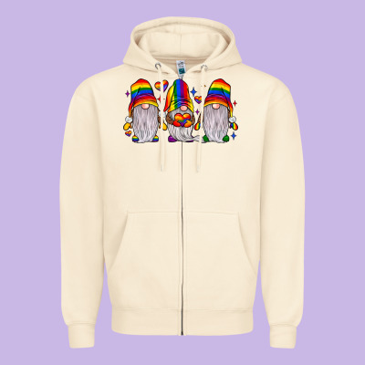 Pride Gnome Zipper Hoodie Designed By Jahusdesignshop