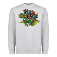 Heather Grey western sunflower Heavyweight Sweatshirt - JahusDesignShop