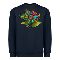 Navy western sunflower Heavyweight Sweatshirt - JahusDesignShop