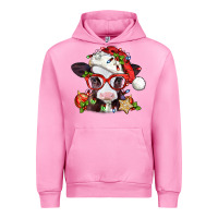 Fuchsia Pink Christmas baby cow Urban Hoodie - Jasminsmagicworld