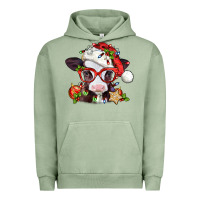 Pigment Oil Green Christmas baby cow Urban Hoodie - Jasminsmagicworld