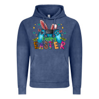 Vintage Denim Happy Easter Gamer Vintage Hoodie - CowhideDigitalArt