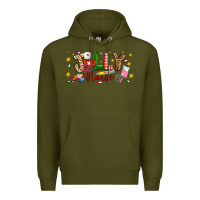 Army Green Christmas jolly nurse Premium Hoodie - Artiststas