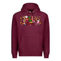 Burgundy Christmas jolly nurse Premium Hoodie - Artiststas