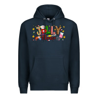 Navy Christmas jolly nurse Premium Hoodie - Artiststas