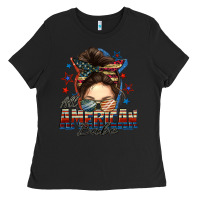Black american babe messy bun Ladies Tee - FaDigitalArtStudio