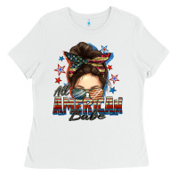 White american babe messy bun Ladies Tee - FaDigitalArtStudio