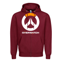 Burgundy time overwatch gas Zipper Hoodie - DesigneFamous
