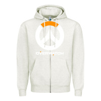 Oatmeal Heather time overwatch gas Zipper Hoodie - DesigneFamous