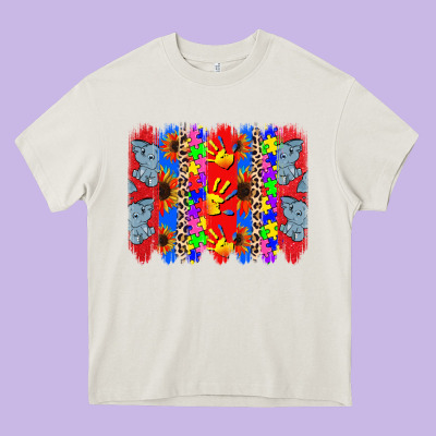 Autism Brushstrokes Heavy Core Tee Designed By Cowgirlartshop