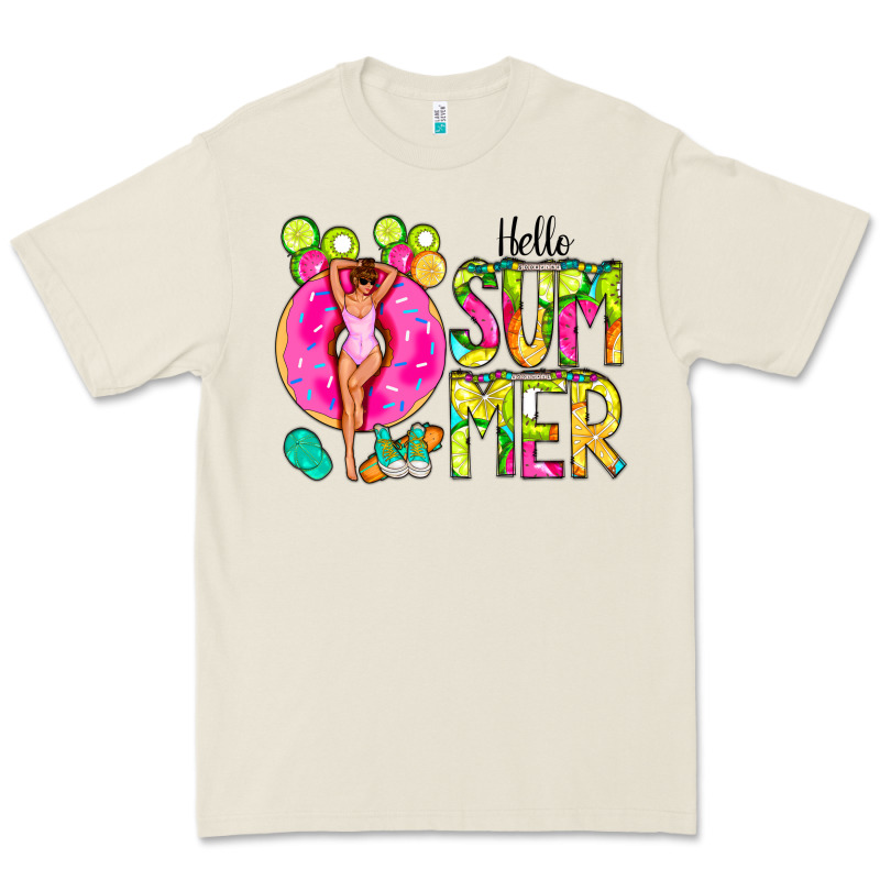 Hello Summer Donut Girl Premium Tee by CowCowDesign | Teevron