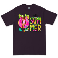 Plum Hello Summer Donut Girl Premium Tee - CowCowDesign