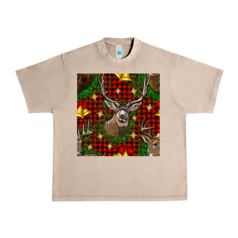 Christmas Deer And Bell Seamless Pattern Urban Heavy Tee by BundleAndBundleShop | Teevron