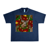 Navy christmas deer and bell seamless pattern Urban Heavy Tee - BundleAndBundleShop