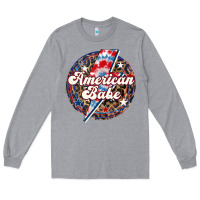 Heather Grey Western American Babe Patriotic Long Sleeve Tee - LillyAllenDesigns