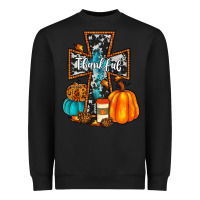 Black thankful cross Heavyweight Sweatshirt - JahusDesignShop