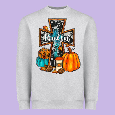 Thankful Cross Heavyweight Sweatshirt Designed By Jahusdesignshop