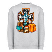 Heather Grey thankful cross Heavyweight Sweatshirt - JahusDesignShop