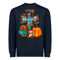 Navy thankful cross Heavyweight Sweatshirt - JahusDesignShop