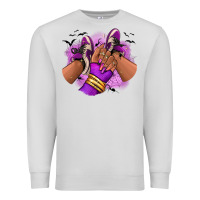 Dove Grey Halloween afro sneakers Premium Sweatshirt - RanaPortraitStore