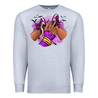 Heather Grey Halloween afro sneakers Premium Sweatshirt - RanaPortraitStore