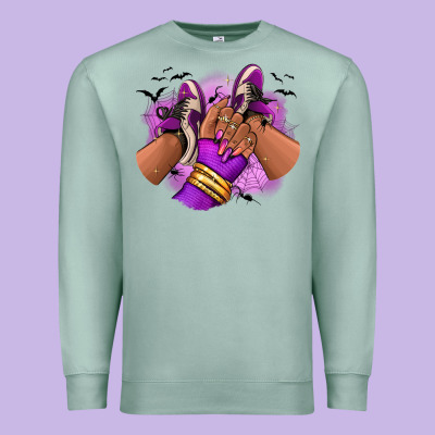 Halloween Afro Sneakers Premium Sweatshirt Designed By Ranaportraitstore