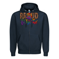 Navy proud to be me Zipper Hoodie - JahusDesignShop