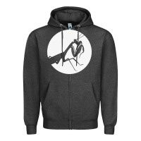 Charcoal Heather praying mantis Zipper Hoodie - DesigneFamous
