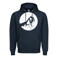 Navy praying mantis Zipper Hoodie - DesigneFamous