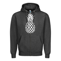 Charcoal Heather pineapple sunset Zipper Hoodie - DesigneFamous
