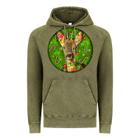 Vintage Olive red brocket deer christmas Vintage Hoodie - LillyAllenDesigns
