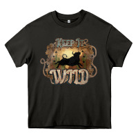 Asphalt Keep it wild western bull Heavy Core Tee - HowdyJamesFarm