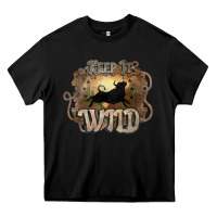 Black Keep it wild western bull Heavy Core Tee - HowdyJamesFarm
