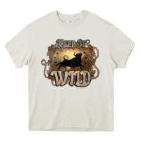 Cream Keep it wild western bull Heavy Core Tee - HowdyJamesFarm